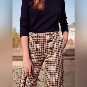 sezane francesca trousers navy and ochre size 42